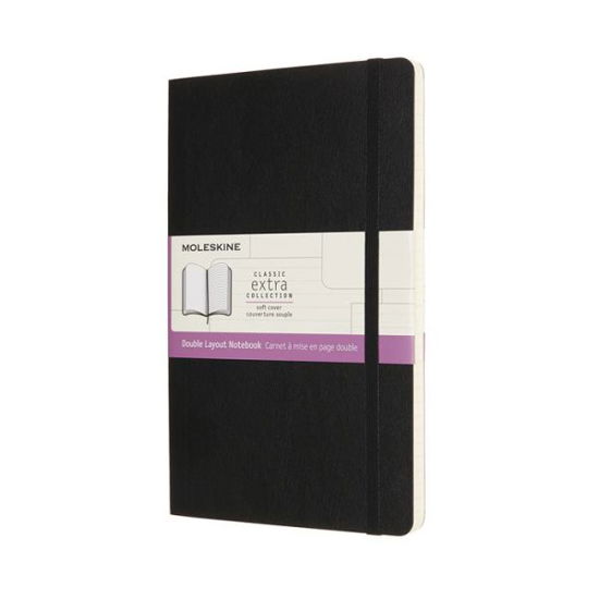 Cover for Moleskine · Moleskine Large Double Layout Plain and Ruled Softcover Notebook: Black (Paperback Book) (2021)