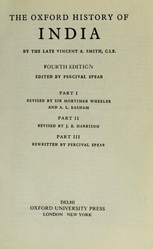 Cover for Vincent Arthur Smith · The Oxford history of India (Book) [4th ed. / edited by Percival Spear. edition] (1981)