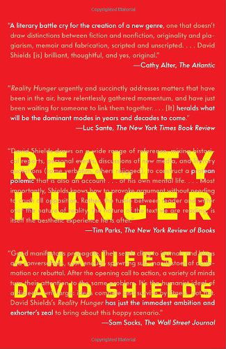 Cover for David Shields · Reality Hunger: a Manifesto (Taschenbuch) (2011)