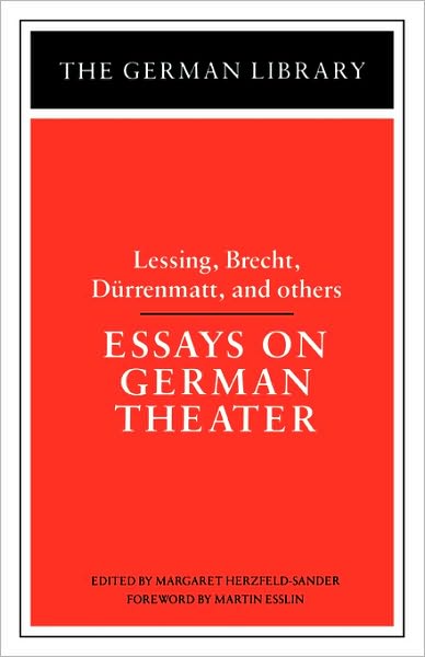 Cover for Lessing · Essays on German Theater - German Library S. (Paperback Book) (1985)