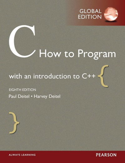 Cover for Paul Deitel · C How to Program, Global Edition (Paperback Book) (2015)