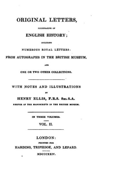 Cover for Henry Ellis · Original Letters, Illustrative of English History - Vol. II (Paperback Book) (2016)
