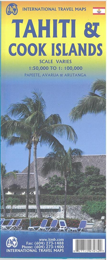 Cover for ITM publications · International Travel Maps: Tahiti &amp; Cook Islands (Innbunden bok) (2018)
