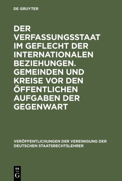 Cover for Christian Tomuschat · Der Verfassungsstaat im Geflecht der in (Book) (1978)