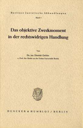 Cover for Oehler · Das objektive Zweckmoment in der (Book) (1959)