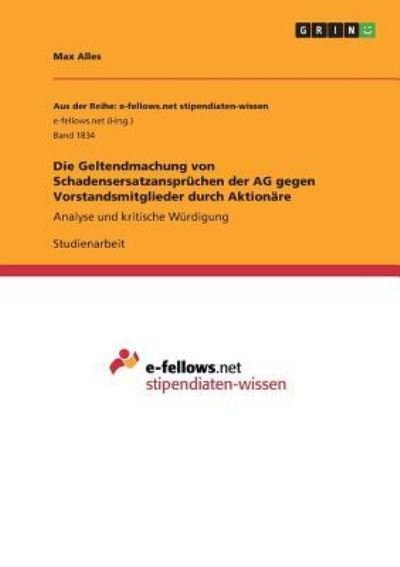 Cover for Alles · Die Geltendmachung von Schadenser (Buch)