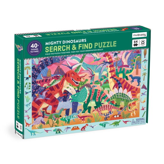 Mighty Dinosaur 64 Piece Search & Find Puzzle - Mudpuppy - Jogo de tabuleiro - Galison - 9780735383975 - 13 de fevereiro de 2025