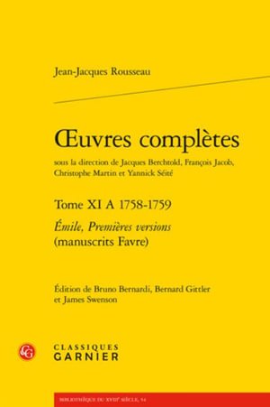 Cover for Jean-Jacques Rousseau · Oeuvres Completes. Tome XI a 1758-1759 (Taschenbuch) (2021)