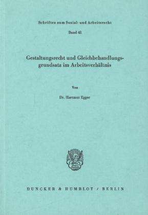 Cover for Egger · Gestaltungsrecht und Gleichbehand (Buch) (1979)