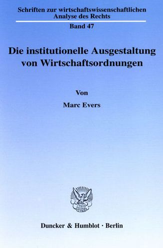 Cover for Evers · Die institutionelle Ausgestaltung (Book) (2003)