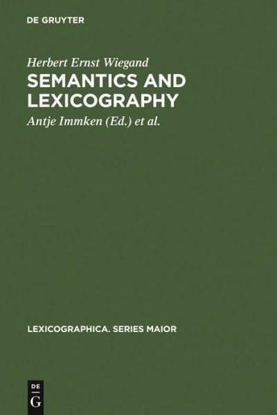 Cover for H.E. Wiegand · Semantics and Lexicography (Book) (1999)