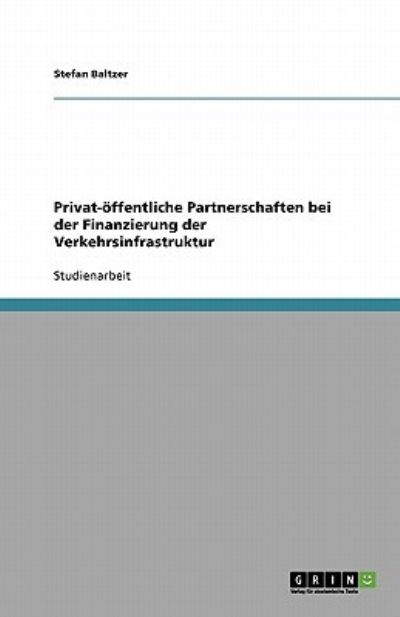 Cover for Baltzer · Privat-öffentliche Partnerschaf (Book) [German edition] (2013)