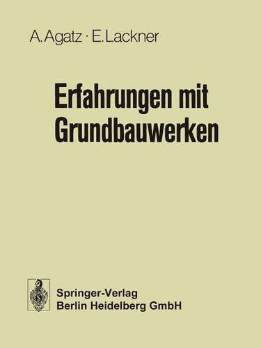 Cover for Arnold Agatz · Erfahrungen Mit Grundbauwerken (Paperback Book) [1977 edition] (2014)