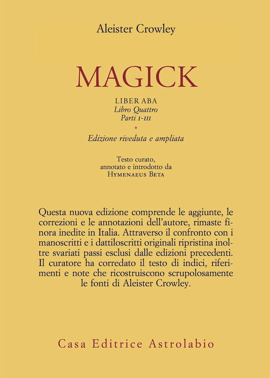 Cover for Aleister Crowley · Magick. Liber ABA. Libro Quattro. Parti I-III (Book)