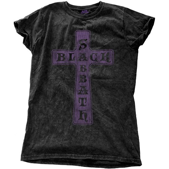 Cover for Black Sabbath · Black Sabbath Ladies Fashion Tee: Vintage Cross with Snow Wash Finishing (CLOTHES) [size M] [Black - Ladies edition] (2017)