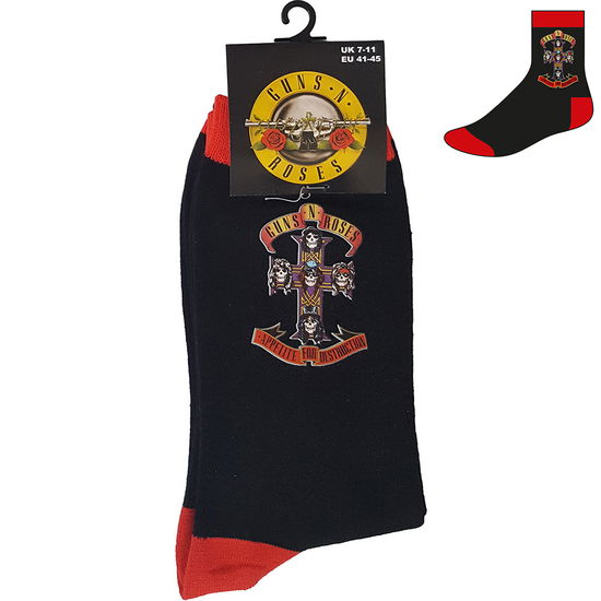 Guns N' Roses Unisex Ankle Socks: Appetite Cross (UK Size 7 - 11) - Guns N Roses - Produtos - GUNS N ROSES - 5056170673976 - 