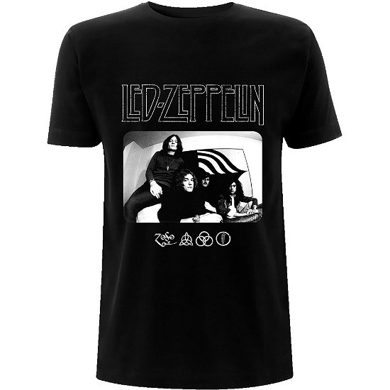 Led Zeppelin Unisex T-Shirt: Icon Logo Photo - Led Zeppelin - Produtos - PHD - 5056187743976 - 23 de abril de 2021