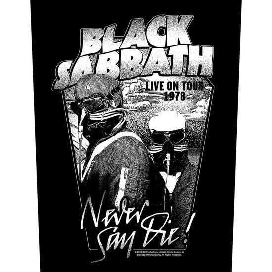 Black Sabbath Back Patch: Never Say Die - Black Sabbath - Produtos - - 5056365729976 - 22 de julho de 2024
