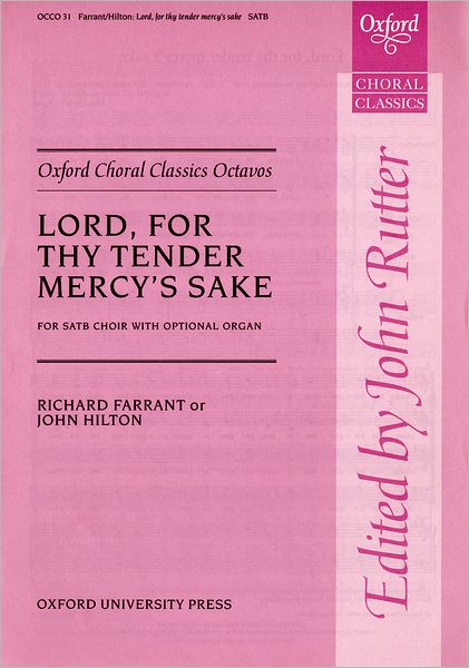 Lord, for thy tender mercy's sake - Oxford Choral Classics Octavos -  - Książki - Oxford University Press - 9780193852976 - 8 września 2024