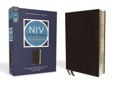 Cover for Zondervan · NIV Study Bible, Fully Revised Edition, Bonded Leather, Black, Red Letter, Comfort Print (Läderbok) (2020)