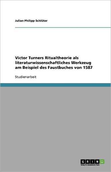 Cover for Schlüter · Victor Turners Ritualtheorie a (Book) [German edition] (2008)