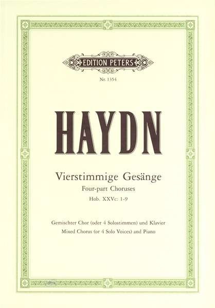 Cover for Haydn · 9 Four-Part Songs (Partitur) (2001)