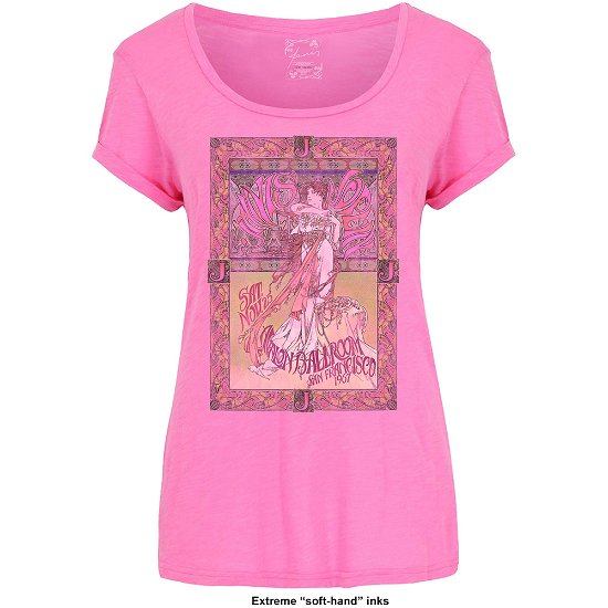 Janis Joplin Ladies T-Shirt: Avalon Ballroom '67 (Soft Hand Inks) - Janis Joplin - Produtos - Perryscope - 5055979991977 - 