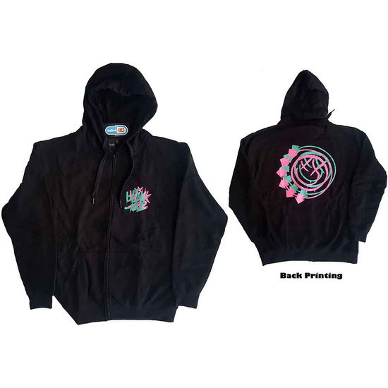 Cover for Blink-182 · Blink-182 Unisex Zipped Hoodie: Double Six Arrow Smile (Black) (Back Print) (Hoodie) [size L] [Black - Unisex edition] (2020)