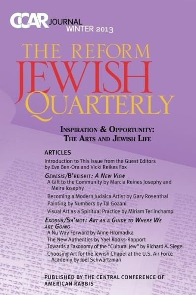 Cover for Eve Ben-ora · Judaism &amp; the Arts: Ccar Journal, Winter 2013 (Paperback Book) (2013)