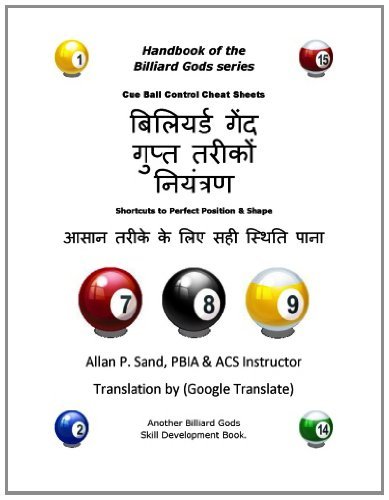 Cover for Allan P. Sand · Cue Ball Control Cheat Sheets (Hindi): Shortcuts to Perfect Position and Shape (Paperback Book) [Hindi edition] (2012)