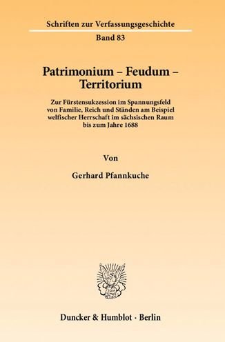 Cover for Pfannkuche · Patrimonium-Feudum-Territor. (Buch) (2011)
