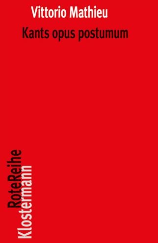 Cover for Vittorio Mathieu · Kants Opus Postumum (Bok) (2022)