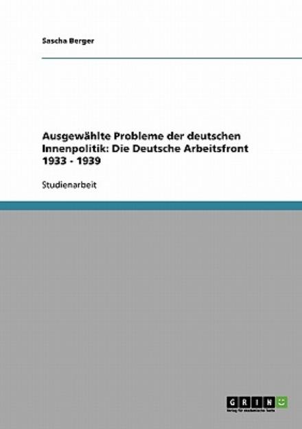 Cover for Berger · Ausgewählte Probleme der deutsch (Buch) [German edition] (2013)