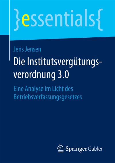 Cover for Jensen · Die Institutsvergütungsverordnun (Book) (2017)