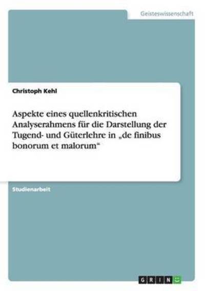 Cover for Kehl · Aspekte eines quellenkritischen An (Bok)