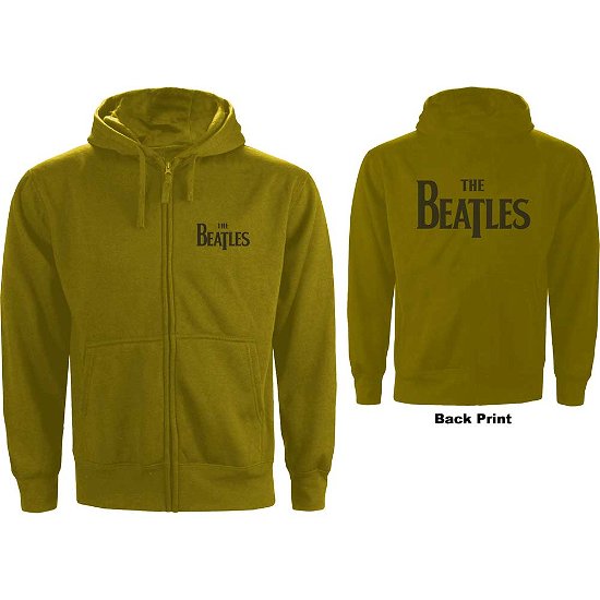 The Beatles Unisex Zipped Hoodie: Drop T Logo (Back Print) - The Beatles - Koopwaar - ROCKOFF - 5056170666978 - 
