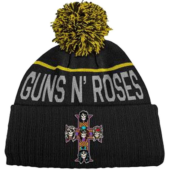 Guns N' Roses Unisex Bobble Beanie Hat: Cross - Guns N Roses - Produtos -  - 5056368670978 - 