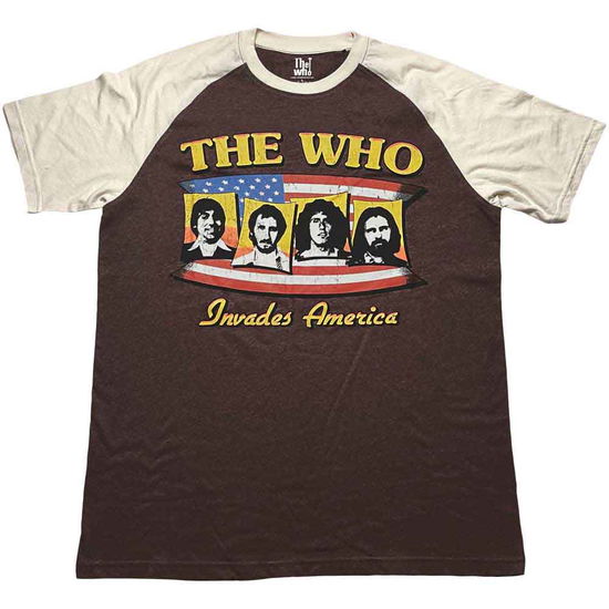 The Who Unisex Raglan T-Shirt: Invades America - The Who - Merchandise -  - 5056561071978 - May 26, 2023