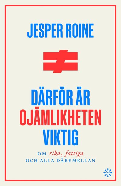 Därför är ojämlikheten viktig : om rika fattiga, och alla däremellan - Jesper Roine - Livros - Volante - 9789179651978 - 21 de agosto de 2023