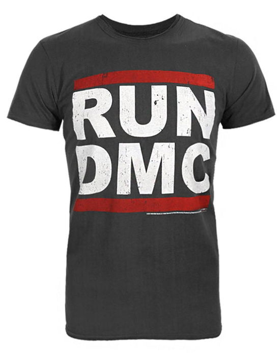 RUN DMC Logo Amplified Xx Large Vintage Charcoal T Shirt - Run Dmc - Koopwaar - AMPLIFIED - 5022315083979 - 