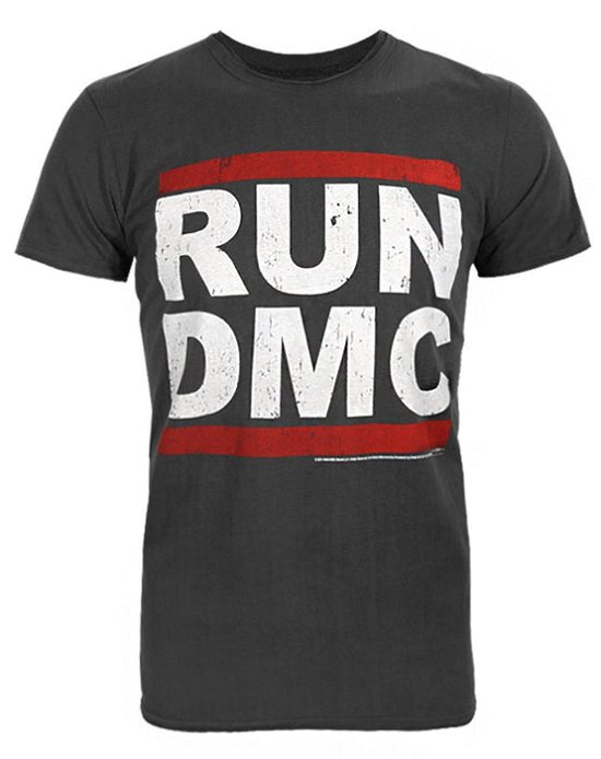 Cover for Run Dmc · RUN DMC Logo Amplified Xx Large Vintage Charcoal T Shirt (T-shirt)