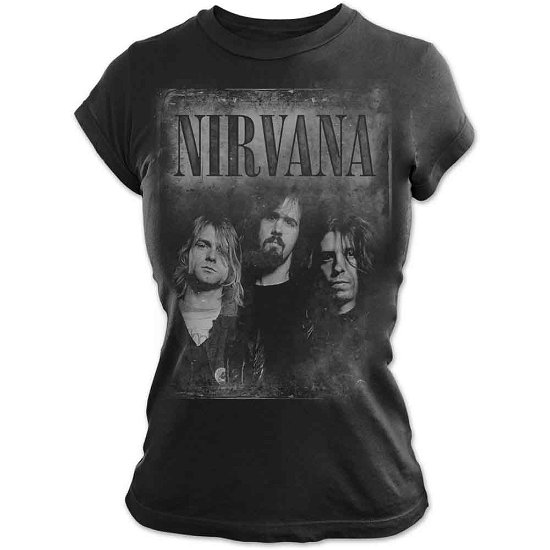 Nirvana Ladies T-Shirt: Faded Faces - Nirvana - Produtos - PHDM - 5060420688979 - 15 de agosto de 2016