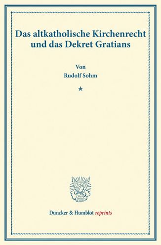 Cover for Sohm · Das altkatholische Kirchenrecht un (Book) (2014)