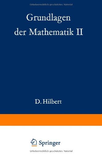Cover for David Hilbert · Grundlagen Der Mathematik II - Grundlehren Der Mathematischen Wissenschaften (Springer Hardcover) (Taschenbuch) (2012)