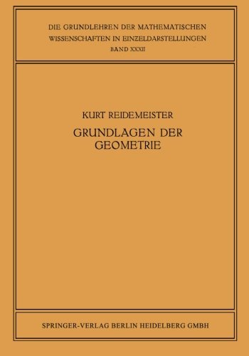Cover for Kurt Reidemeister · Vorlesungen UEber Grundlagen Der Geometrie - Die Grundlehren Der Mathematischen Wissenschaften (Pocketbok) [1930 edition] (1930)