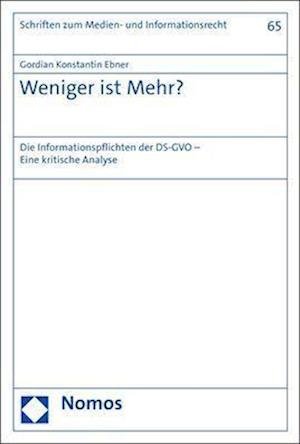 Cover for Gordian Konstantin Ebner · Weniger Ist Mehr? (Book) (2022)
