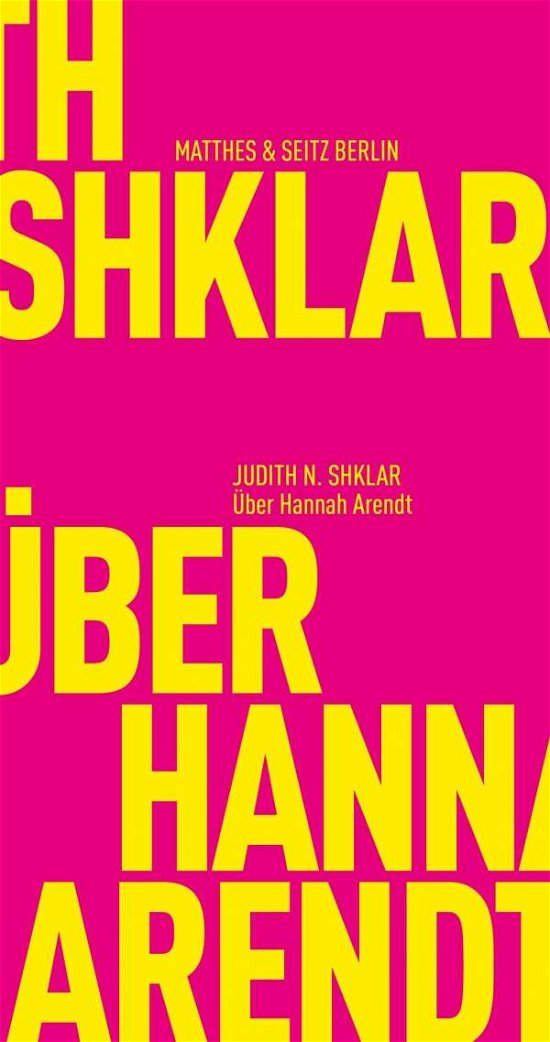 Cover for Shklar · Über Hannah Arendt (Buch)