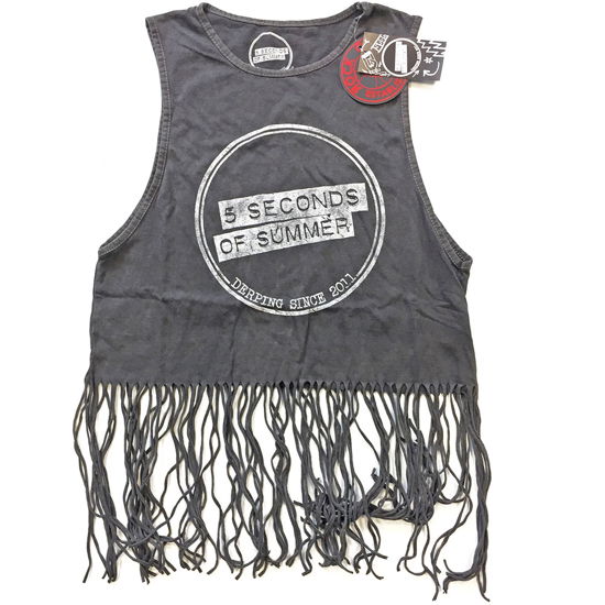 5 Seconds of Summer Ladies Vest T-Shirt: Derping Stamp Vintage (Tassels) - 5 Seconds of Summer - Produtos - Bravado - 5055979986980 - 