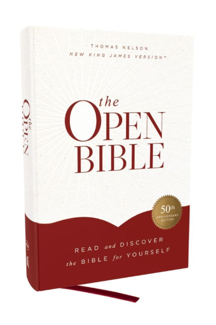 Cover for Thomas Nelson · The Open Bible: Read and Discover the Bible for Yourself (NKJV, Hardcover, Red Letter, Comfort Print) (Hardcover Book) (2025)