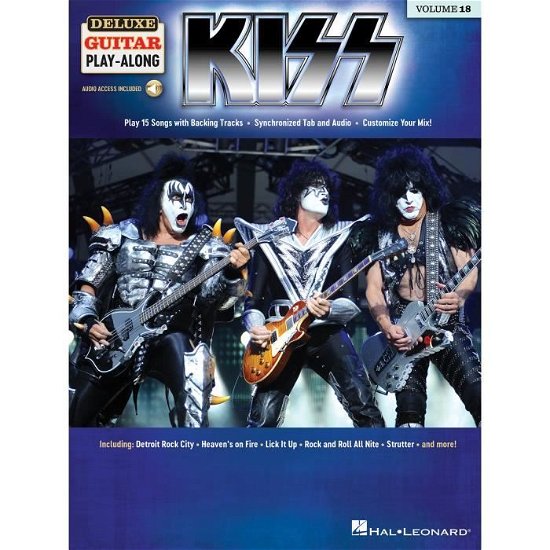 Cover for Kiss Deluxe Guitar Playalong Volume 18 - Deluxe Guitar Playalong (Paperback Book) (2019)